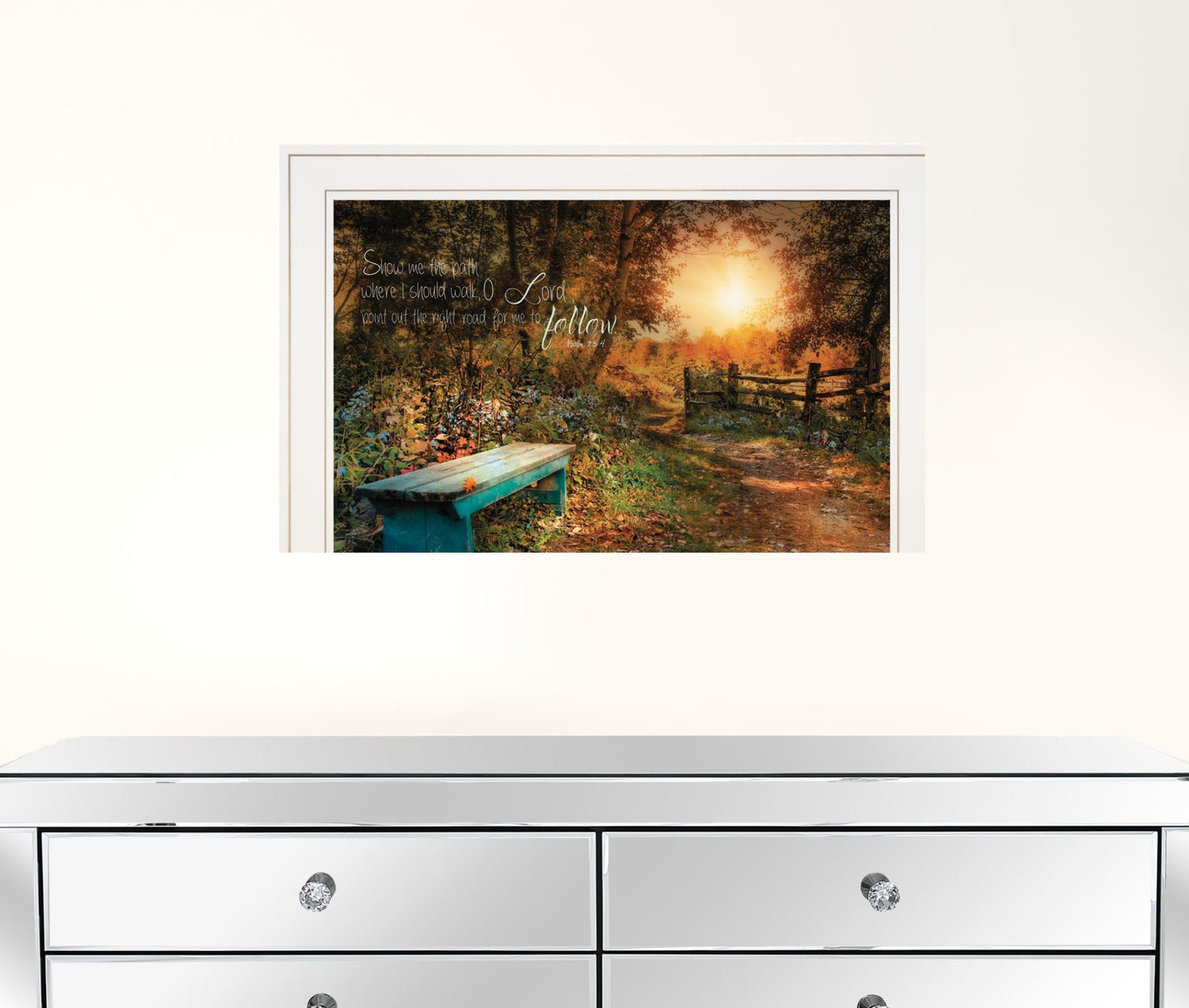 Show Me The Path 1 White Framed Print Wall Art