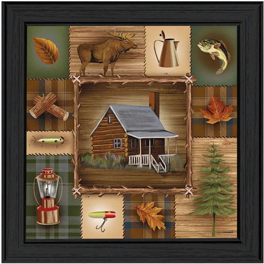 At The Cabin Black Framed Print Wall Art