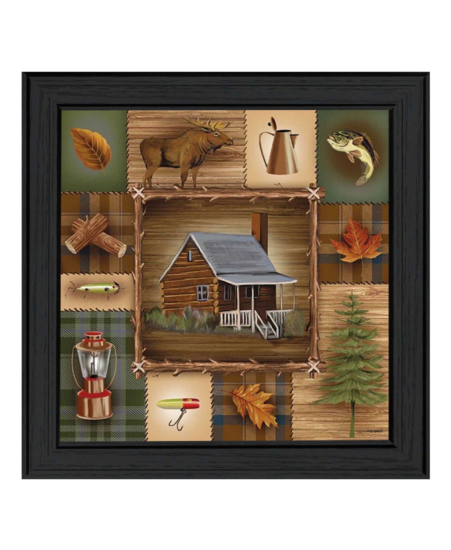 At The Cabin Black Framed Print Wall Art