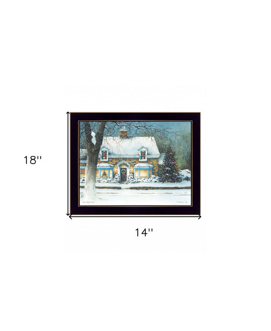 Snow Softly Falling 2 Black Framed Print Wall Art