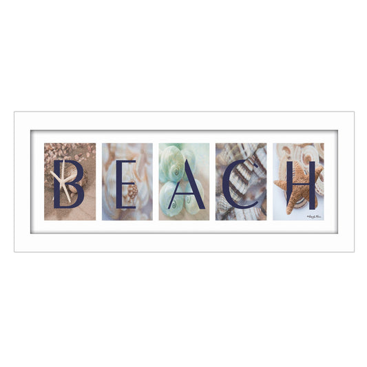 Beach 5 White Framed Print Wall Art