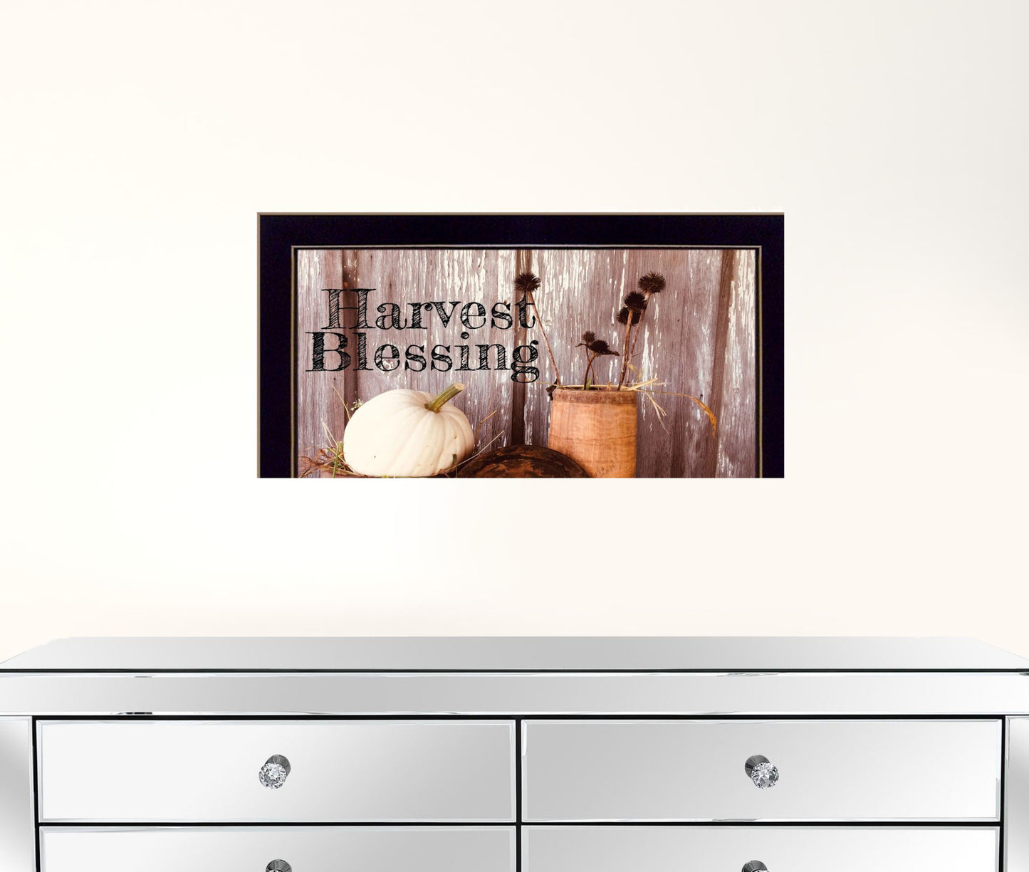 Harvest Blessings 3 Black Framed Print Kitchen Wall Art