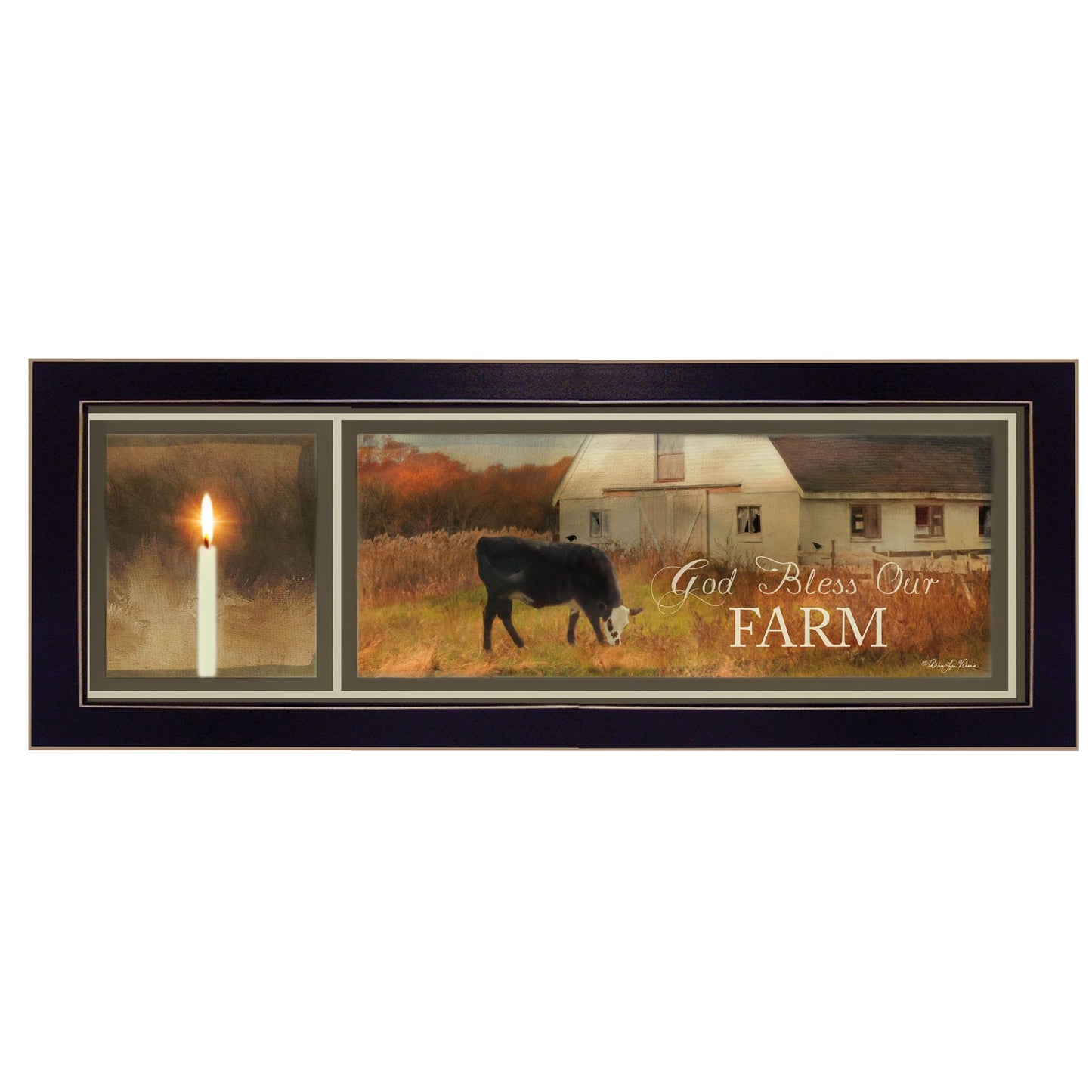 God Bless Our Farm Black Framed Print Wall Art