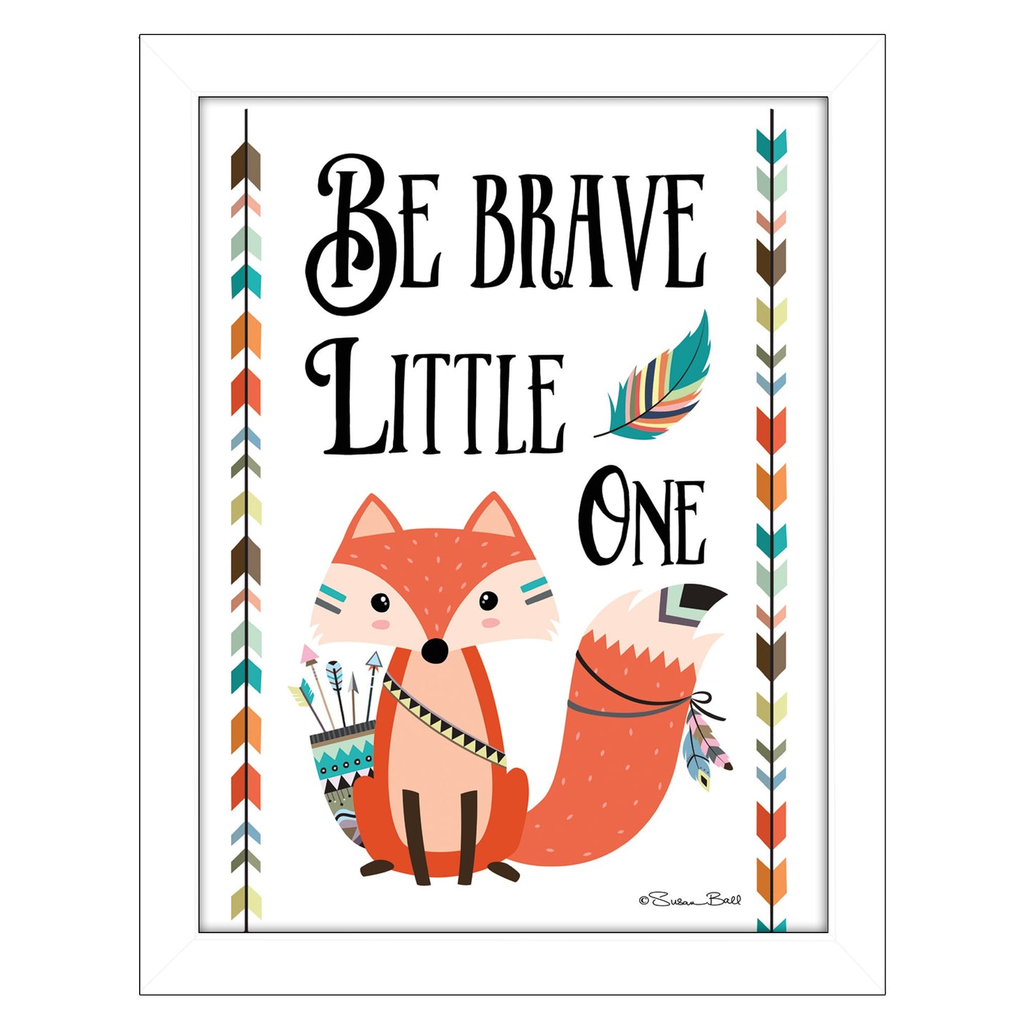 Be Brave Little One 2 White Framed Print Wall Art