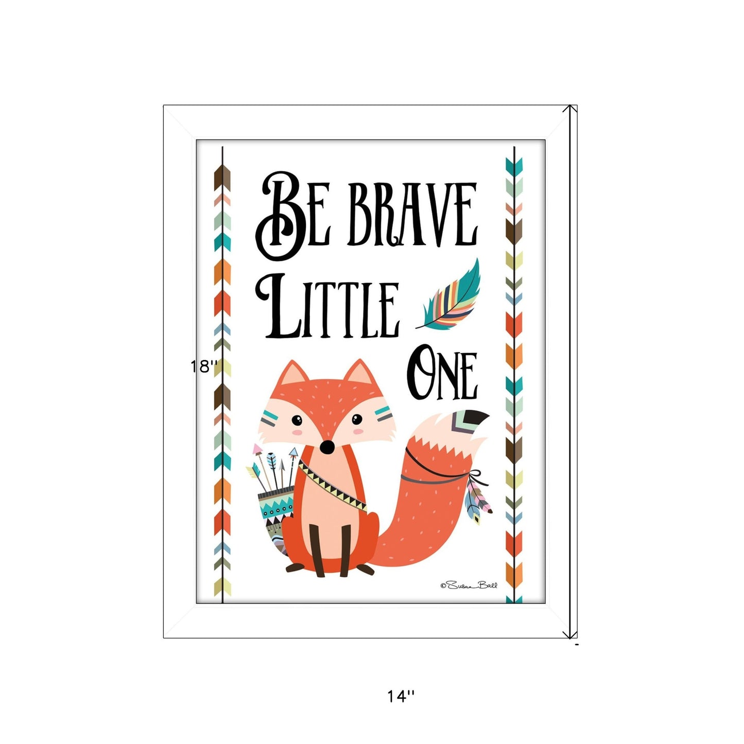 Be Brave Little One 2 White Framed Print Wall Art