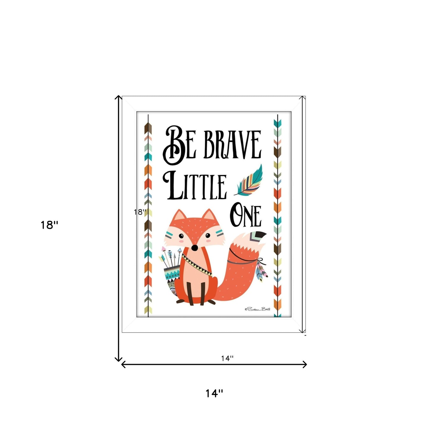 Be Brave Little One 2 White Framed Print Wall Art