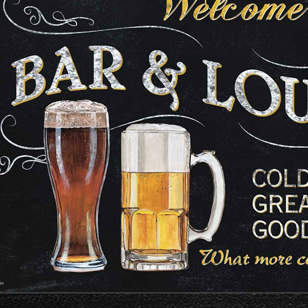 Welcome To Our Bar Black Framed Print Wall Art