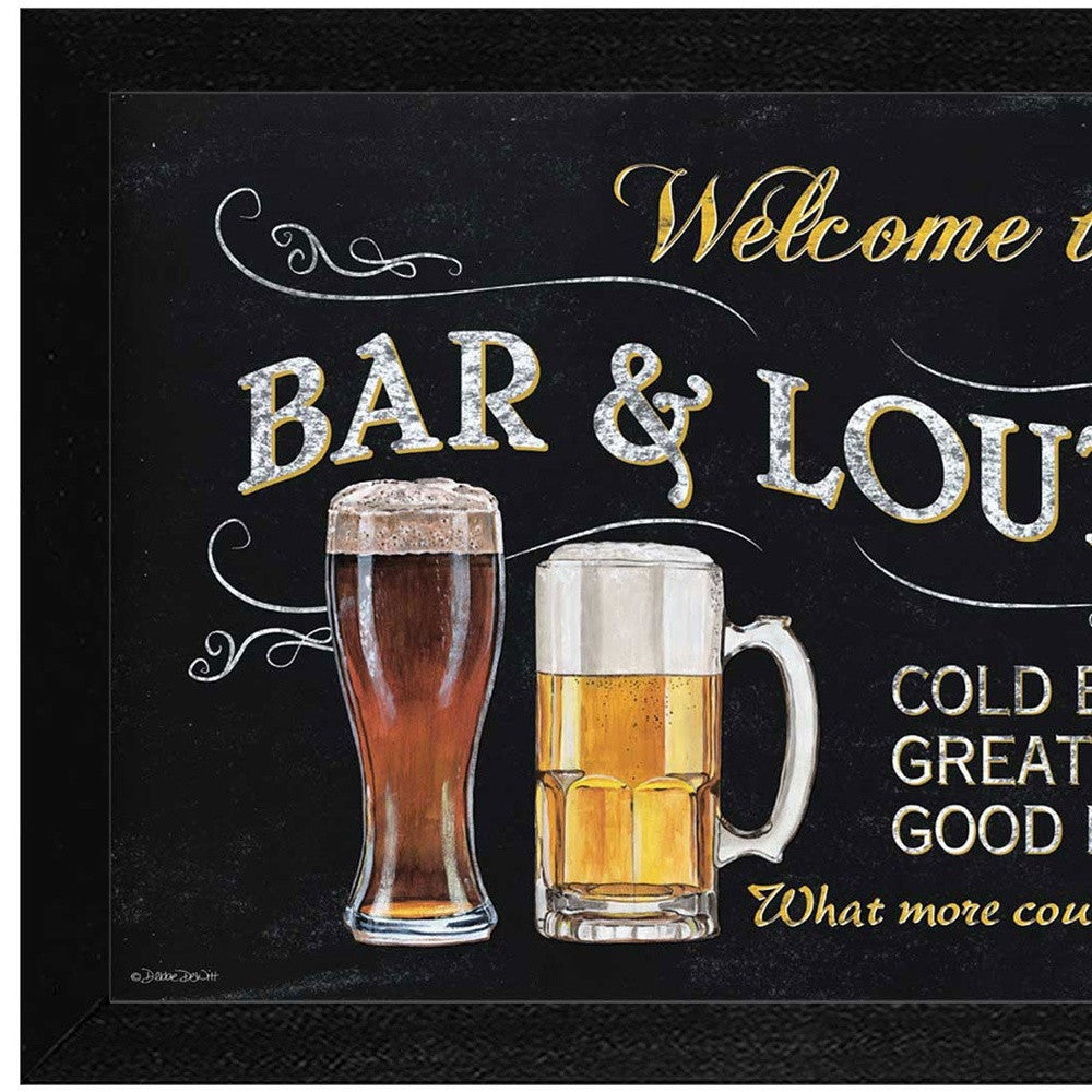 Welcome To Our Bar Black Framed Print Wall Art