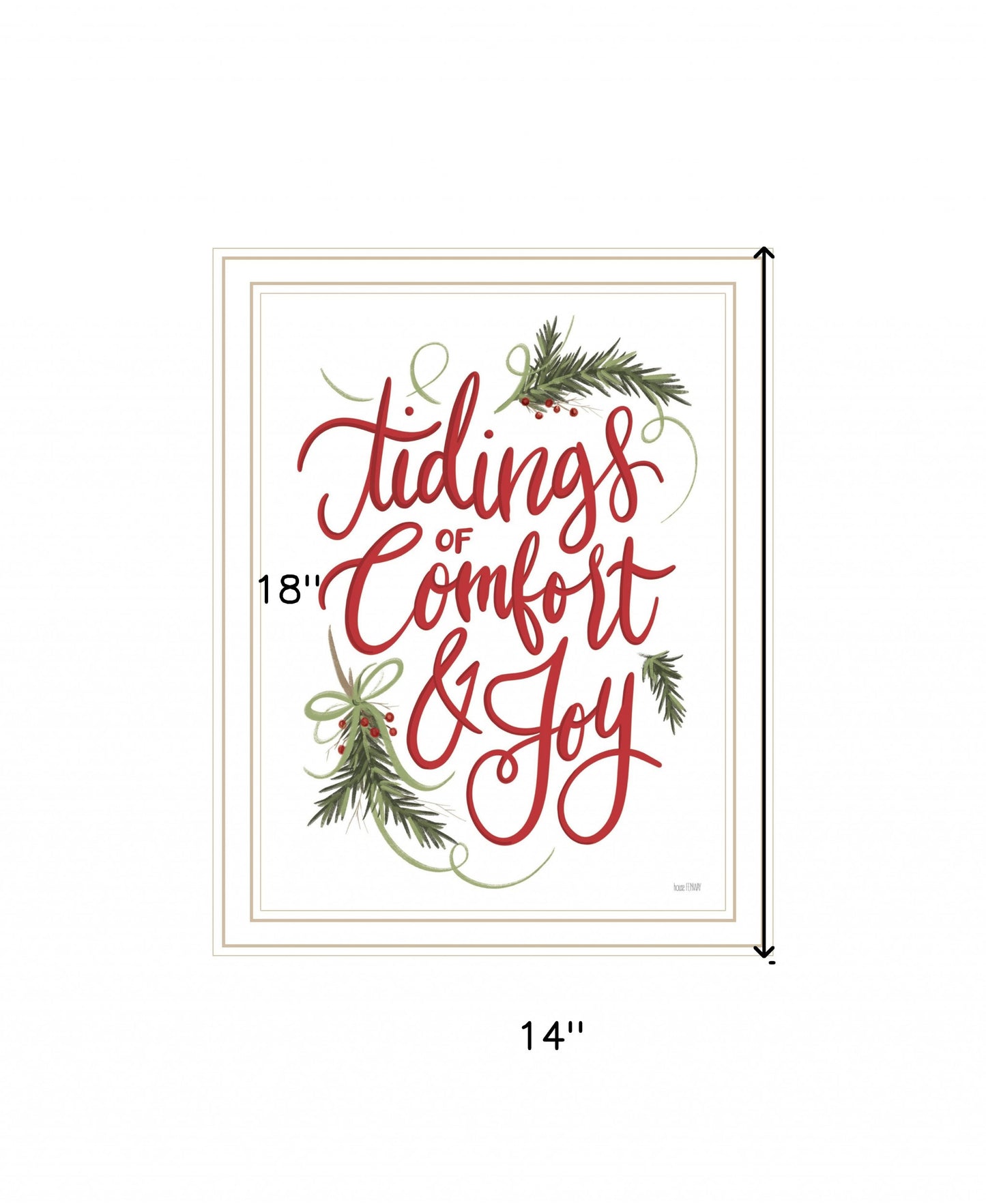 Tidings Of Comfort & Joy 1 White Framed Print Wall Art