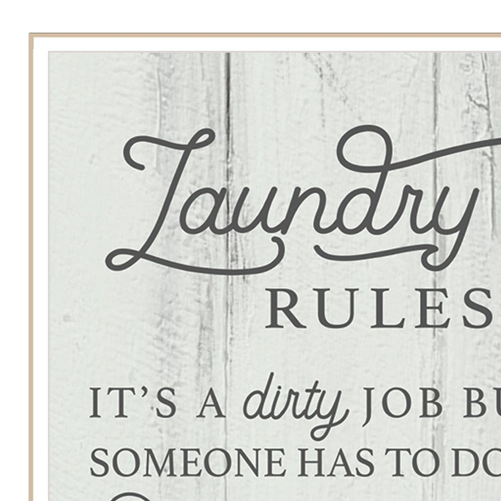 Laundry Rules 2 White Framed Print Wall Art