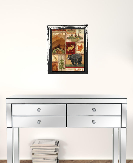 Lodge Collage I Black Framed Print Wall Art