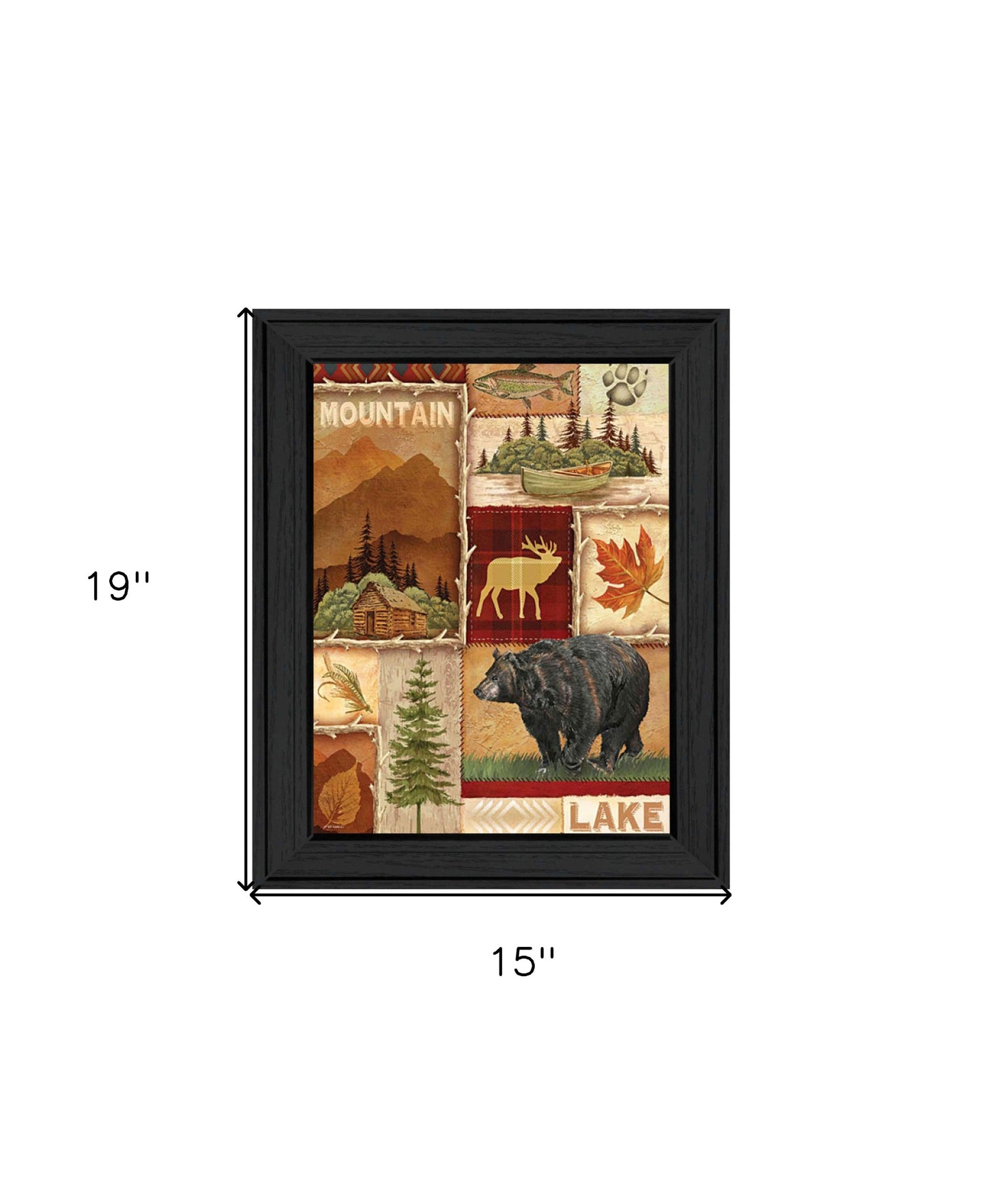 Lodge Collage I Black Framed Print Wall Art