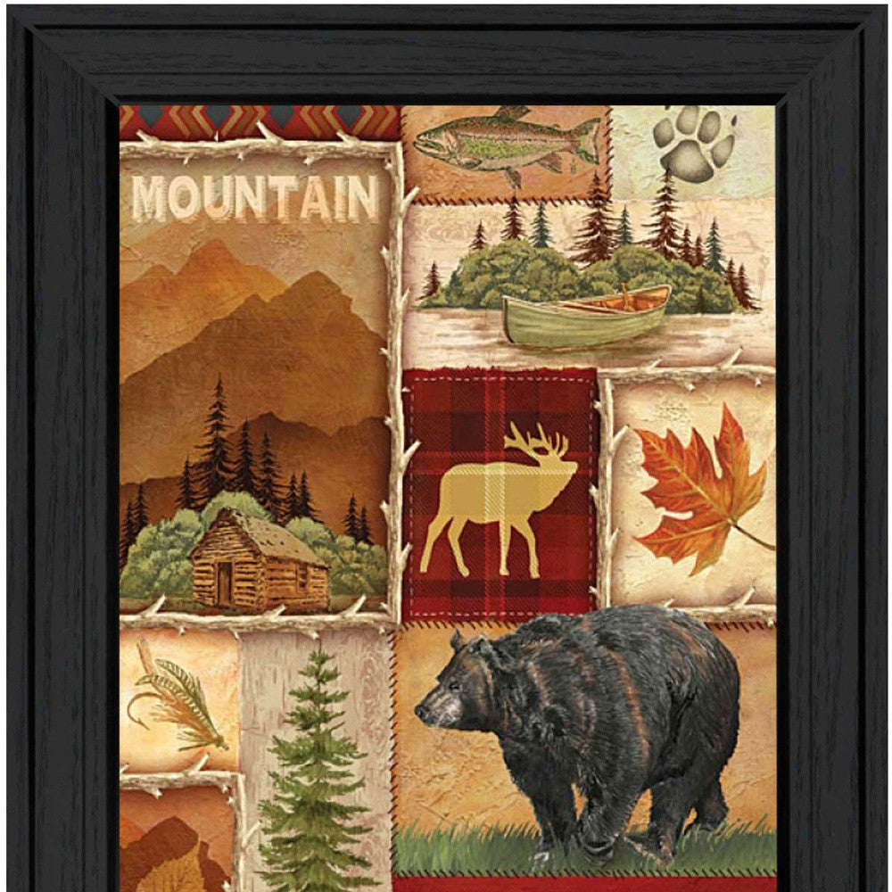 Lodge Collage I Black Framed Print Wall Art