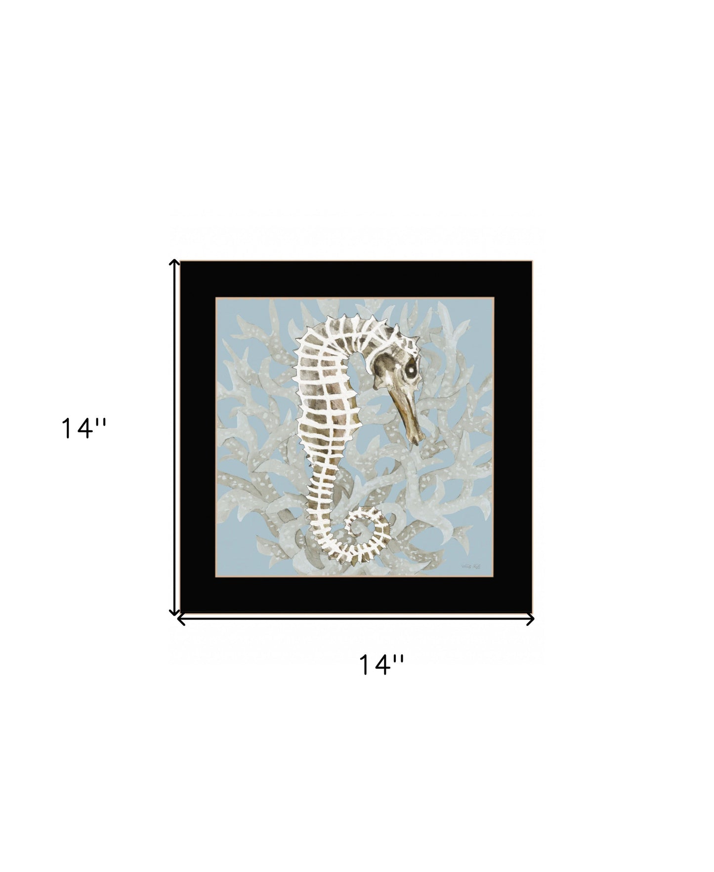 Coral Seahorse I 1 Black Framed Print Wall Art