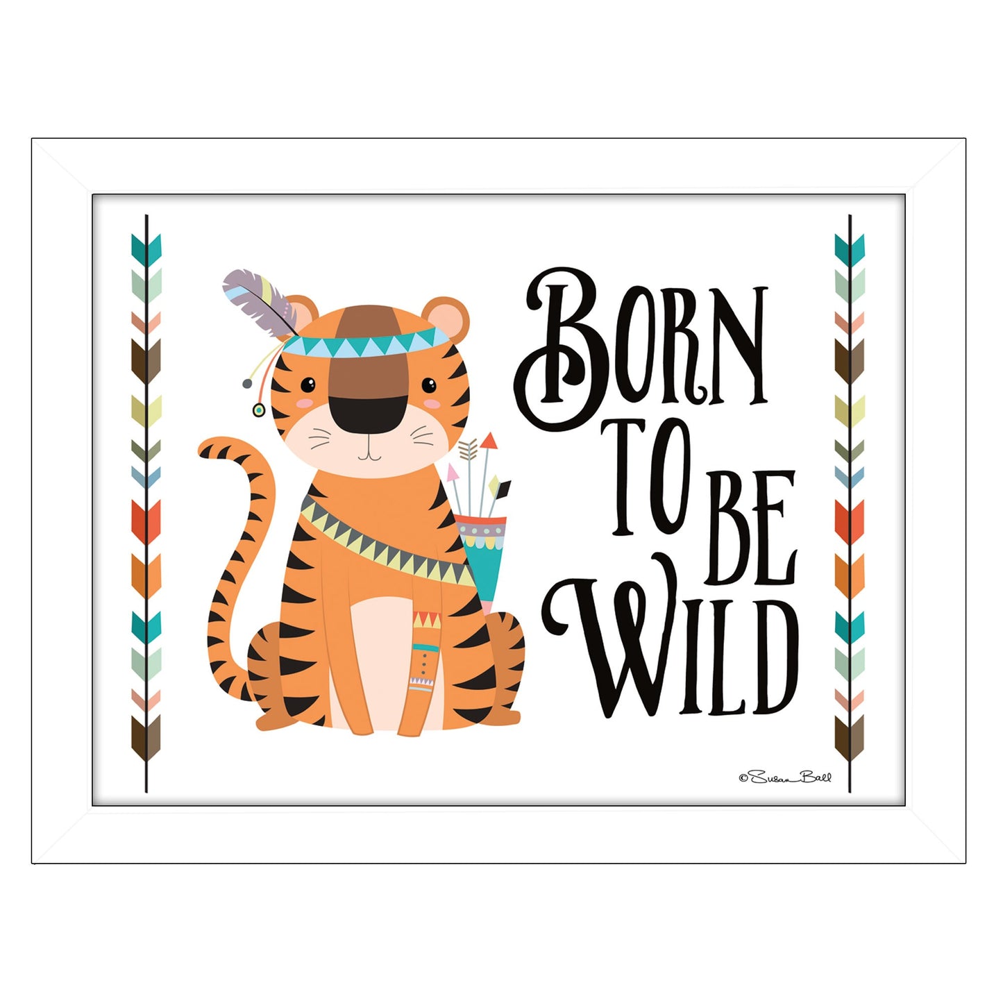 Born To Be Wild 2 White Framed Print Wall Art