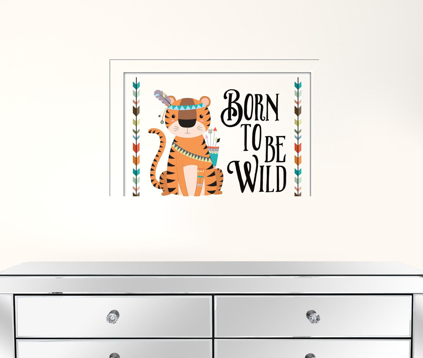 Born To Be Wild 2 White Framed Print Wall Art