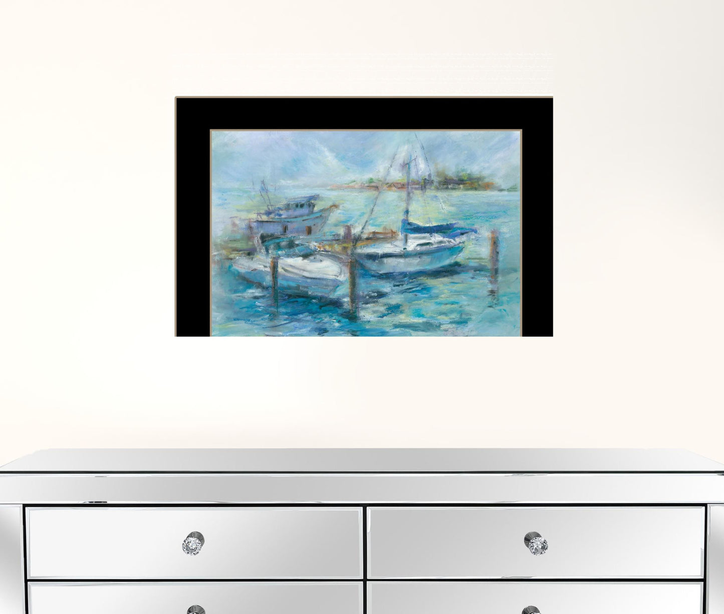 Dockside 1 Black Framed Print Wall Art