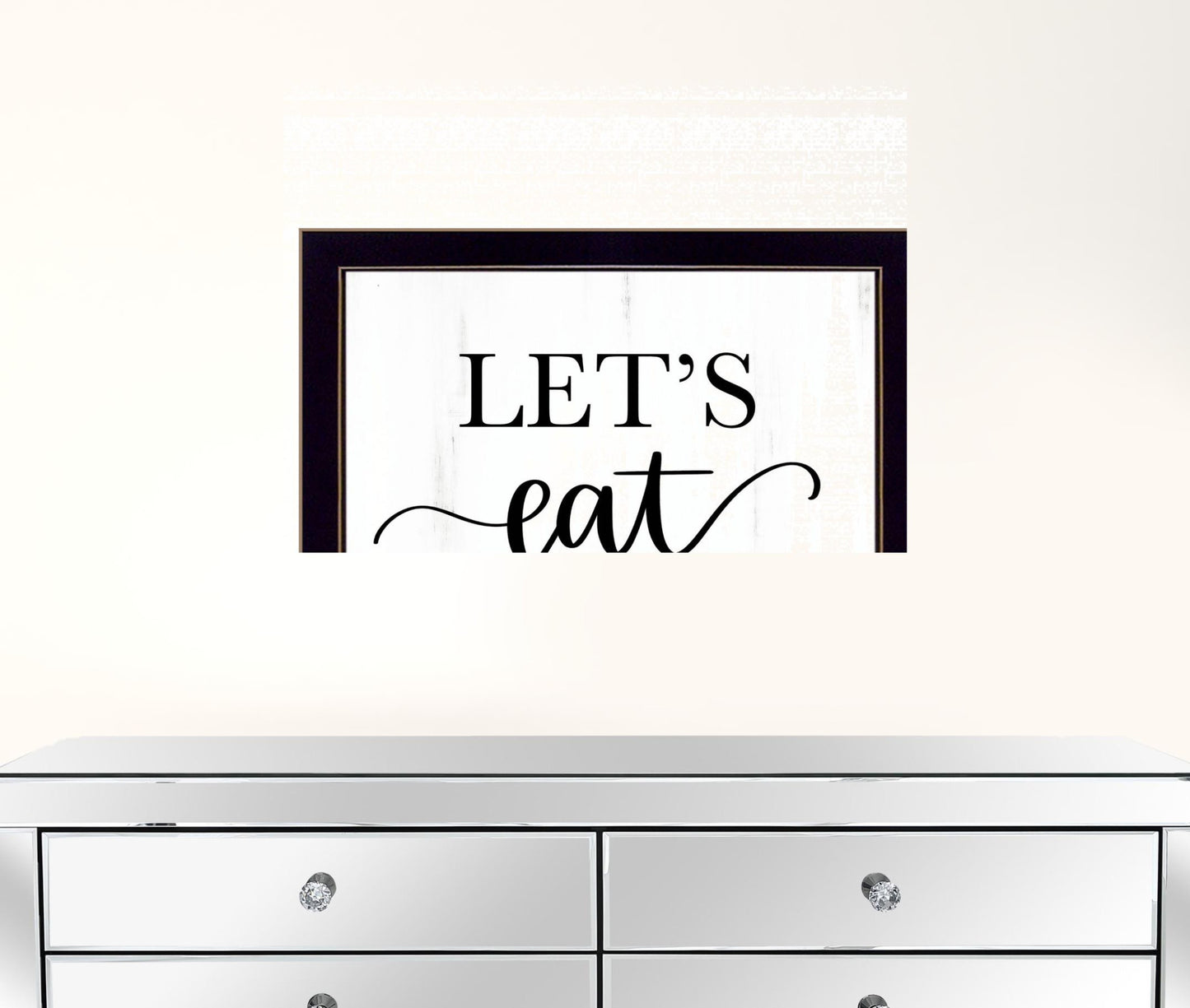 Lets Eat 1 Black Framed Print Wall Art