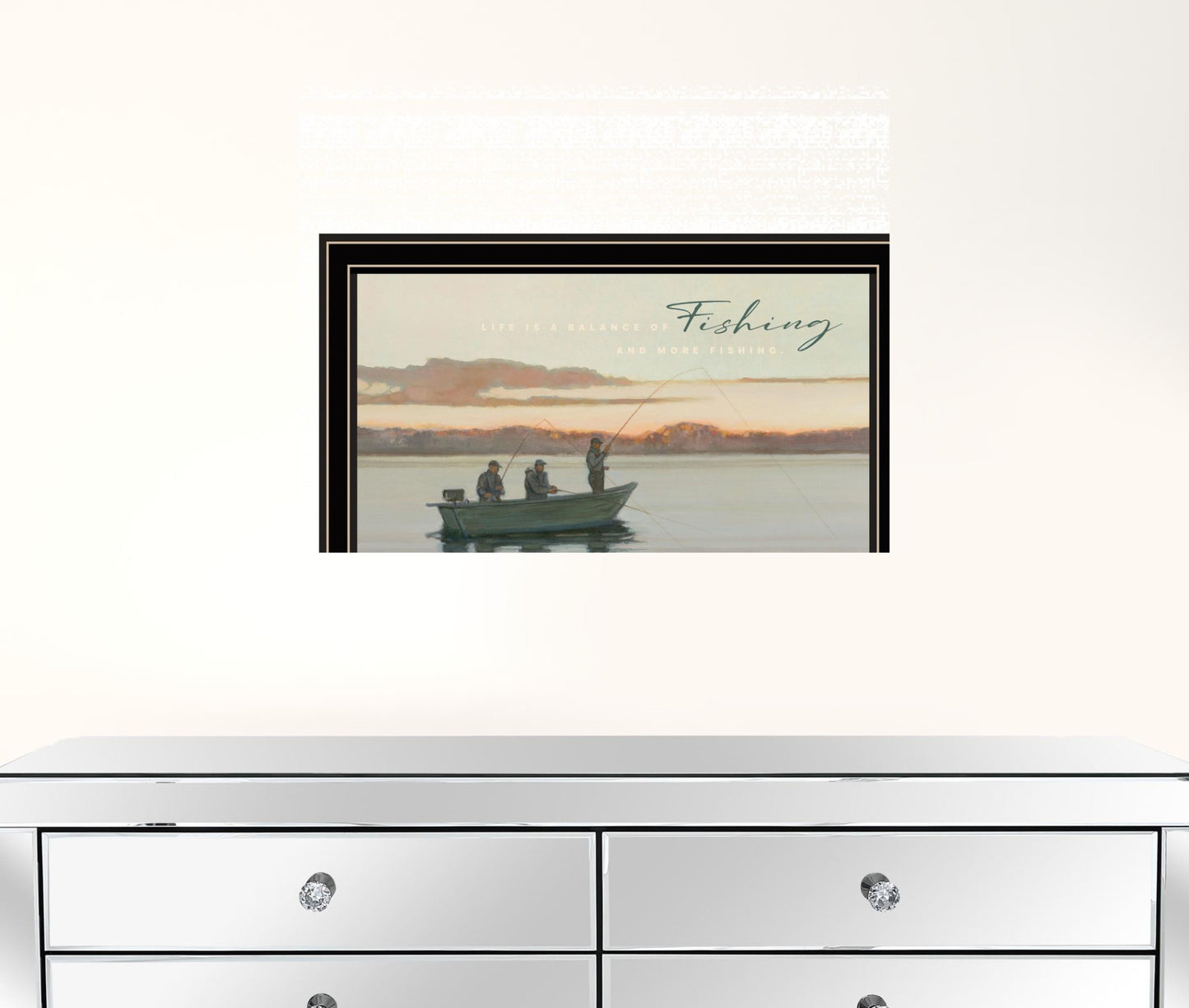 Fishing 1 Black Framed Print Wall Art