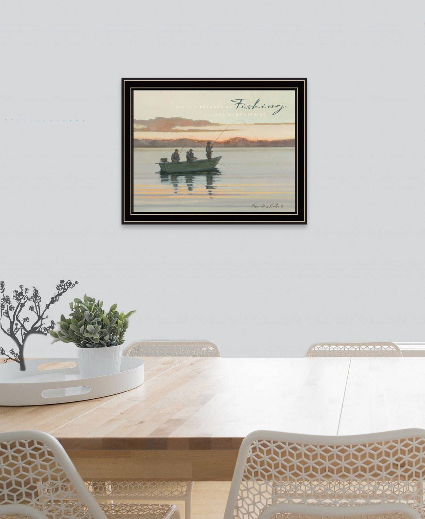 Fishing 1 Black Framed Print Wall Art