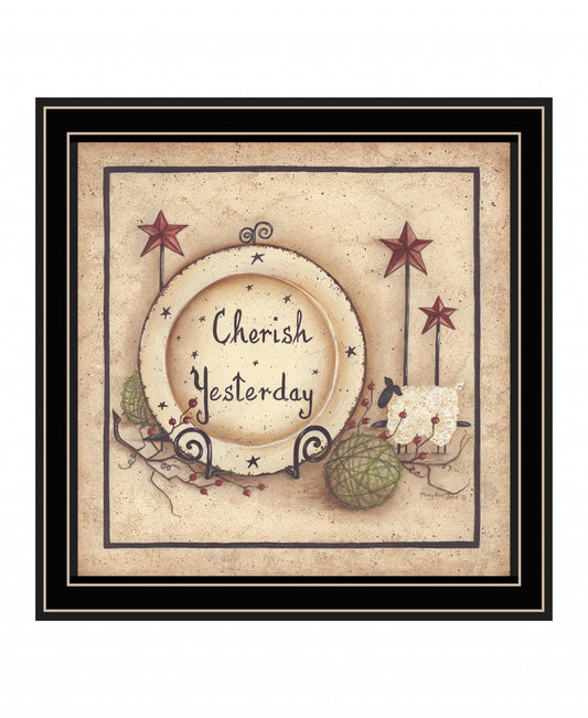 Cherish Yesterday 2 Black Framed Print Wall Art