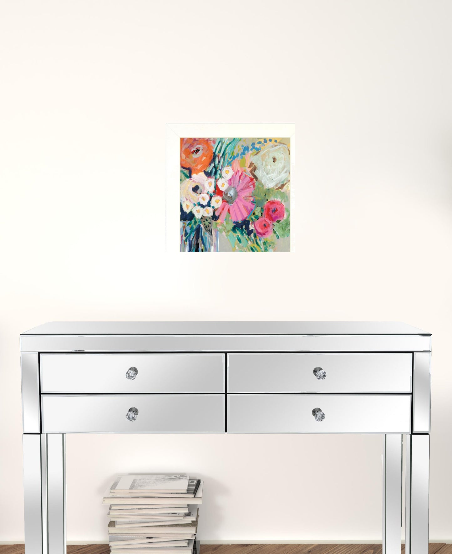 Set Of Two Garden Flowers White Framed Print Wall Art