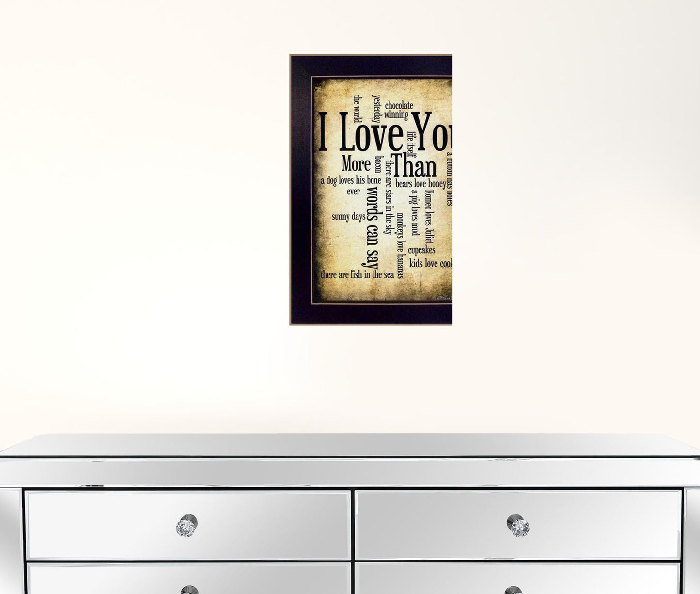 I Love You 1 Black Framed Print Wall Art