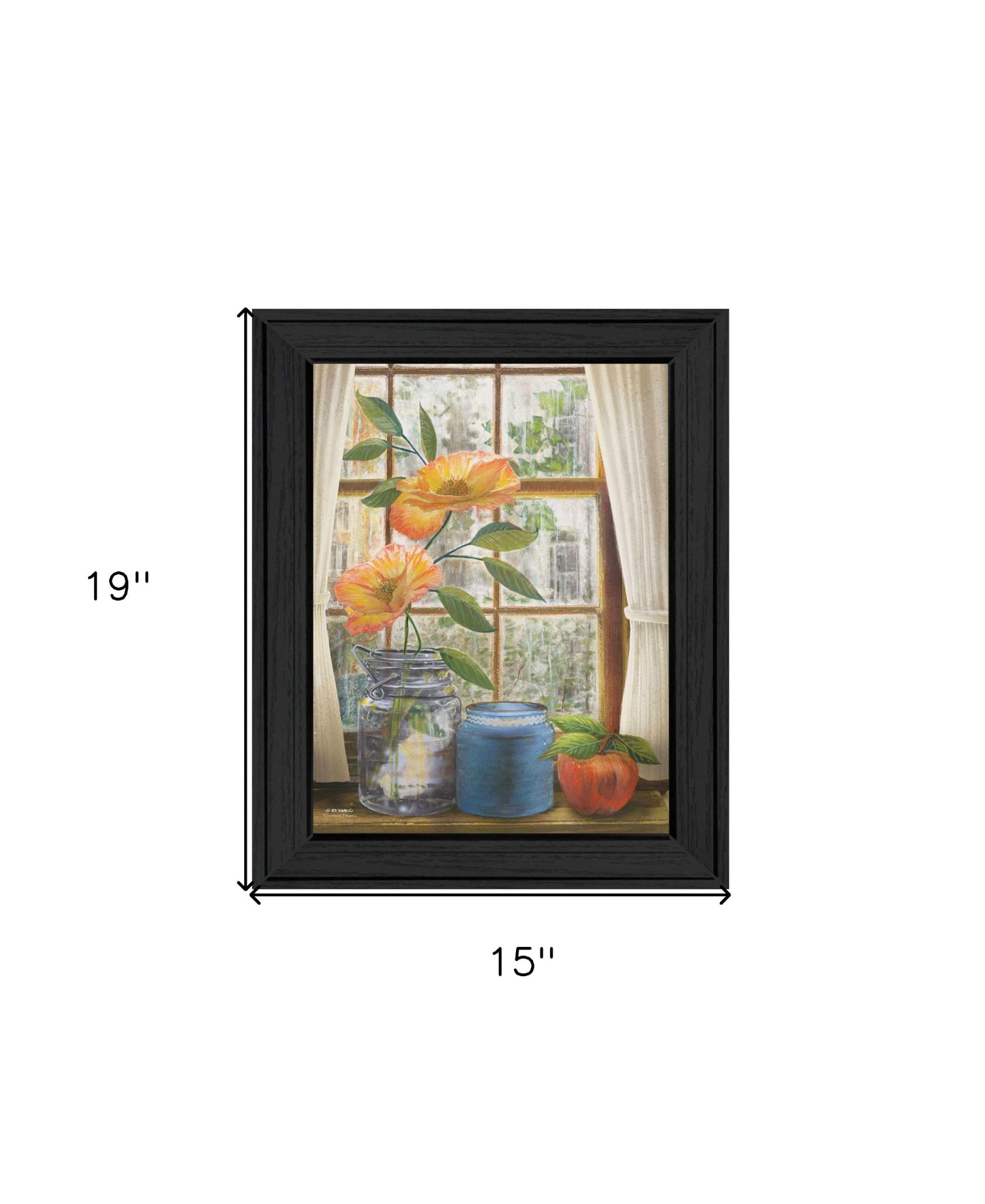 Afternoon Flower Black Framed Print Wall Art