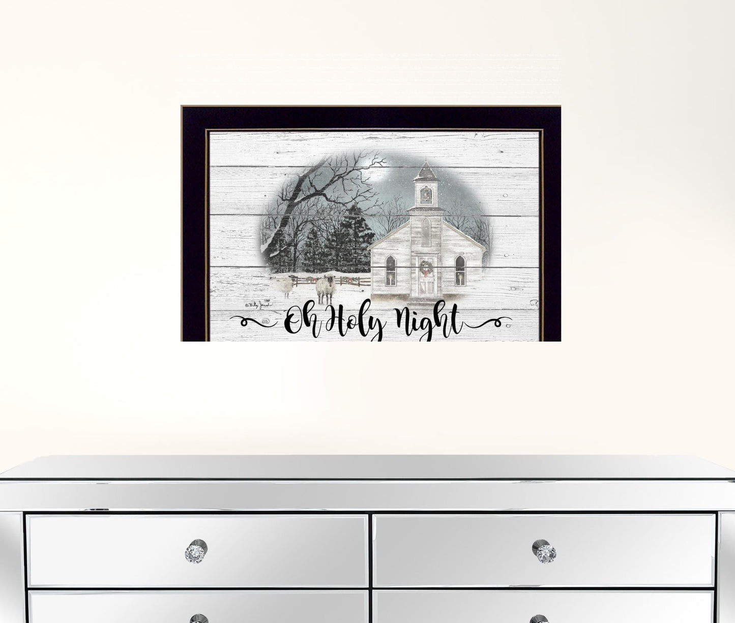 OH HOLY Night 1 Black Framed Print Wall Art