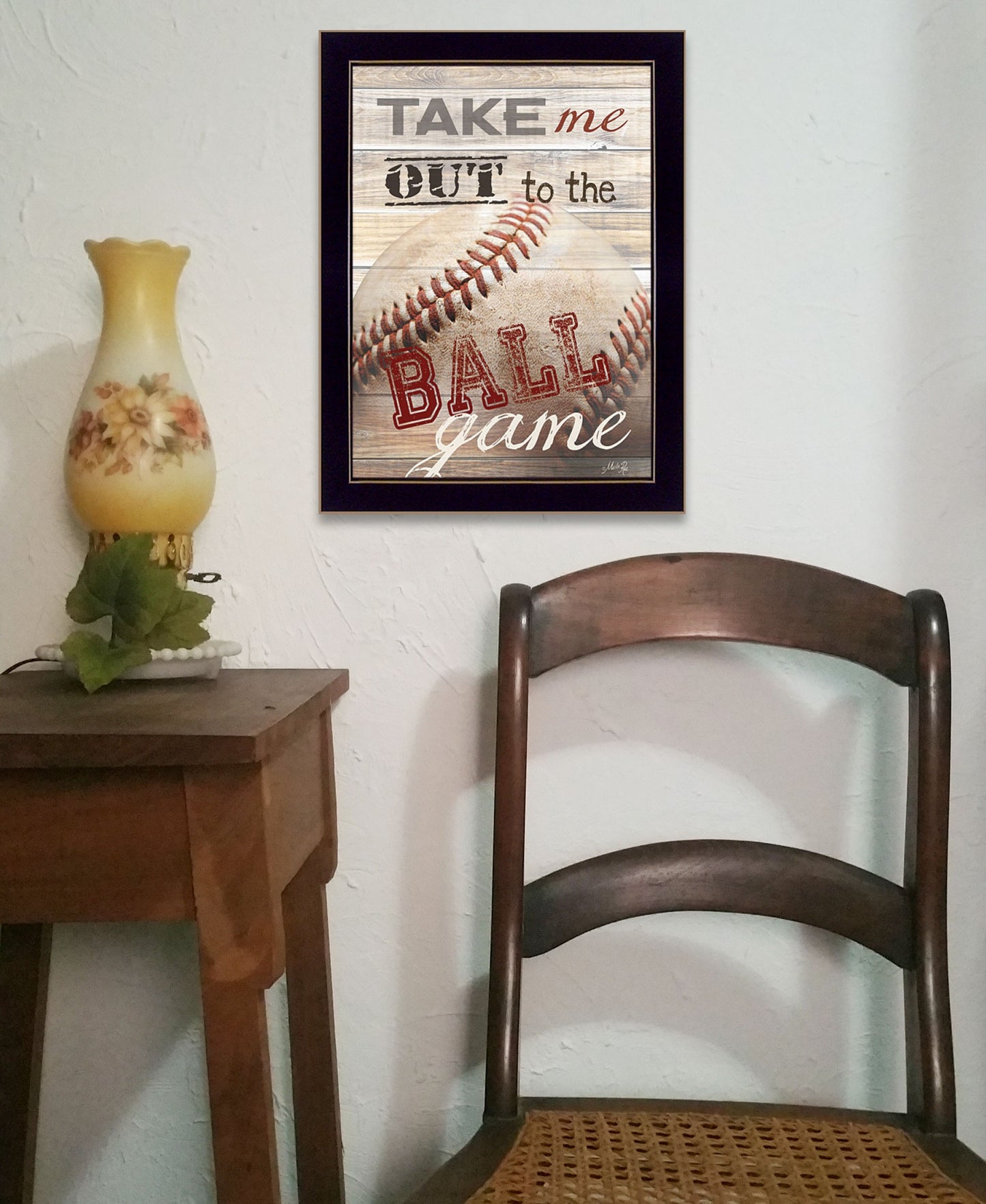 Take Me Out To The Ball Game 3 Black Framed Print Baseball Wall Art