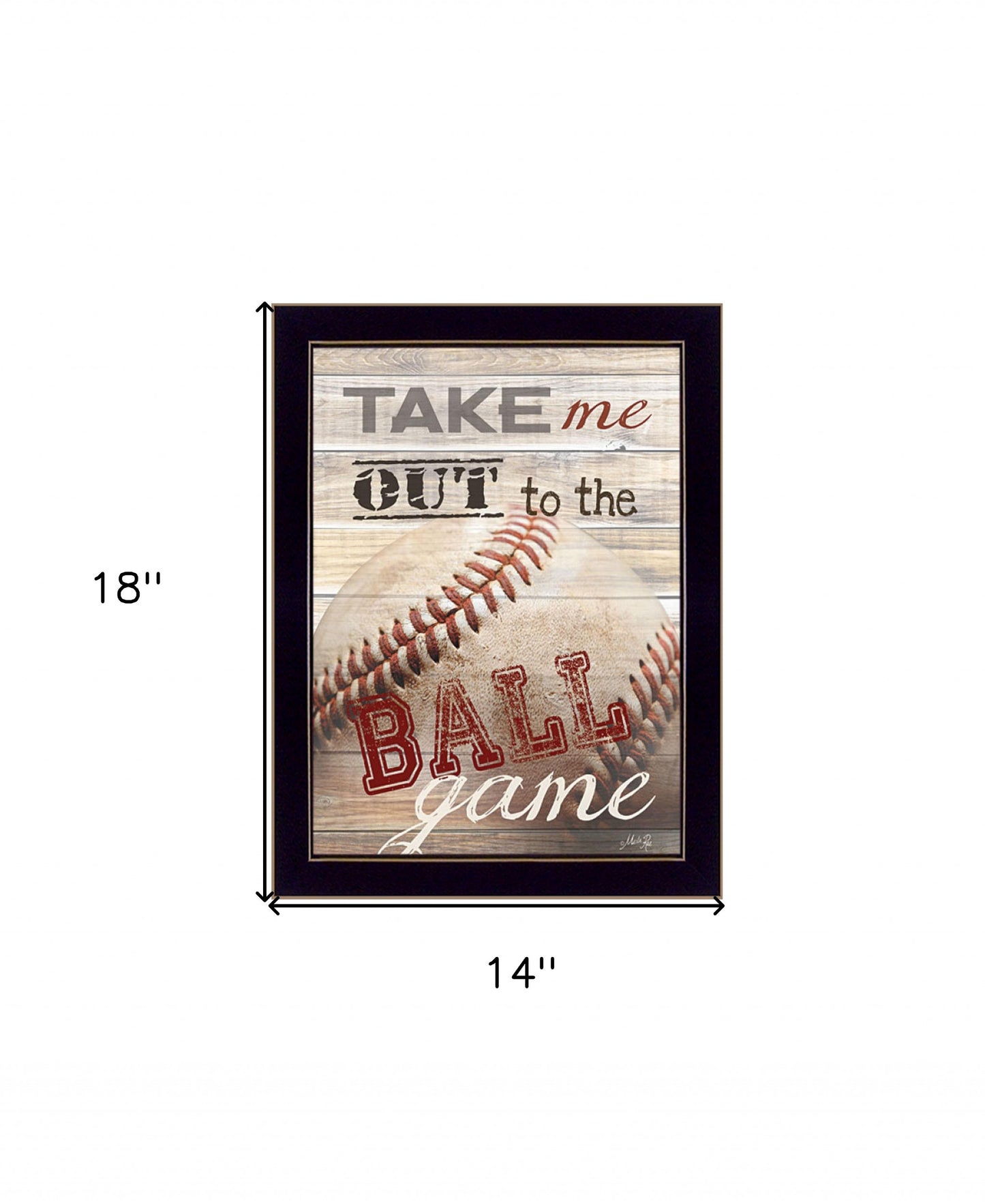 Take Me Out To The Ball Game 3 Black Framed Print Baseball Wall Art