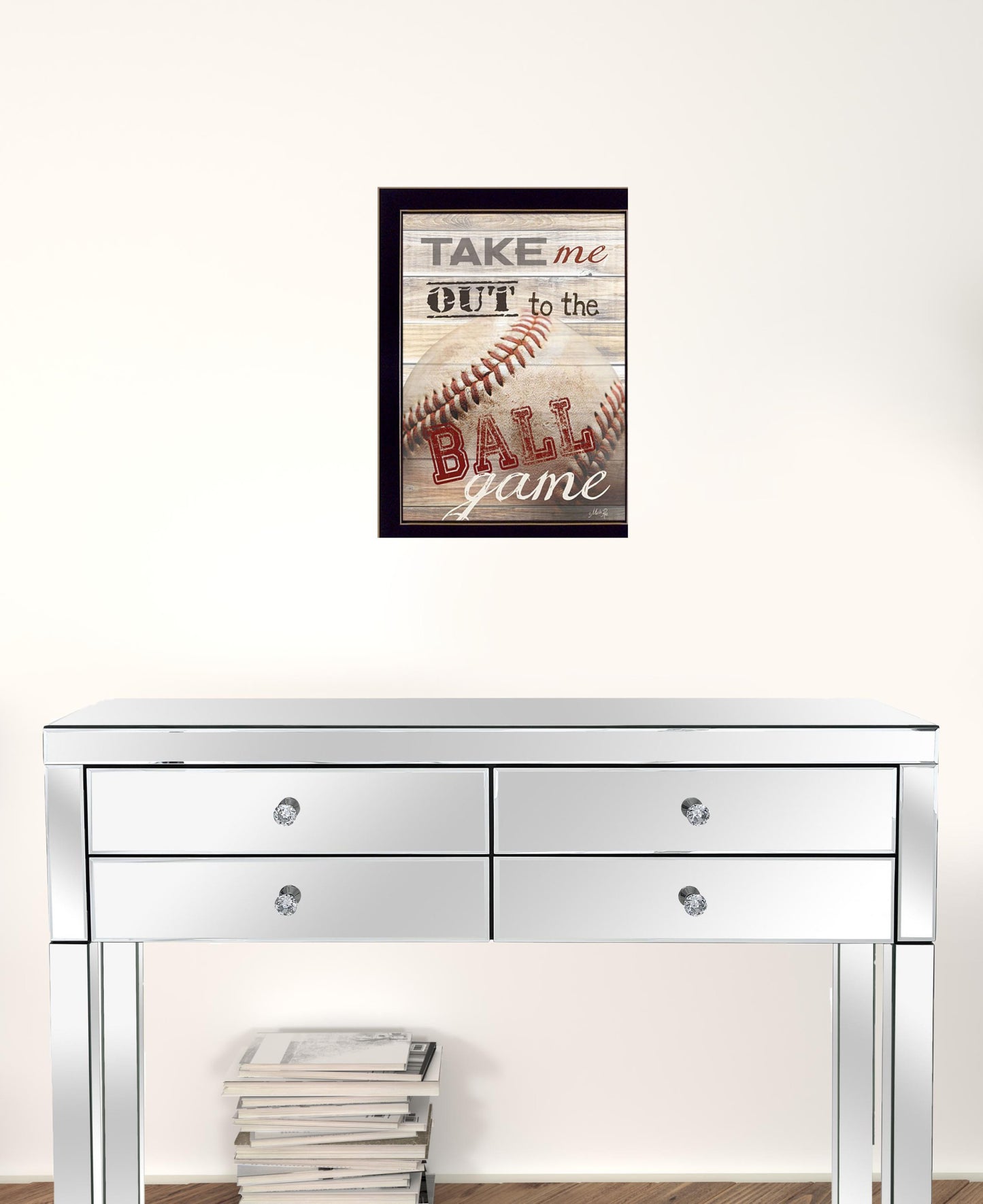 Take Me Out To The Ball Game 3 Black Framed Print Baseball Wall Art