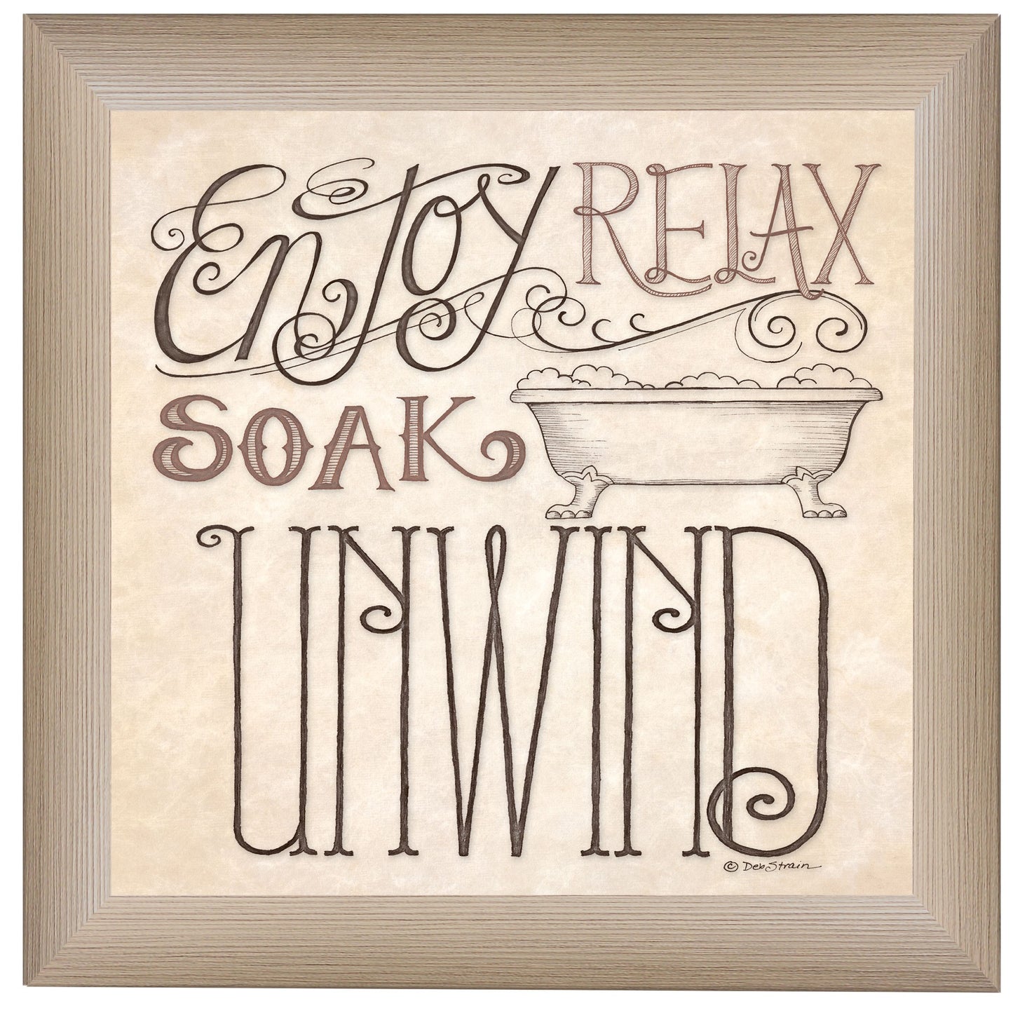 Soak & Relax 1 Brown Framed Print Wall Art