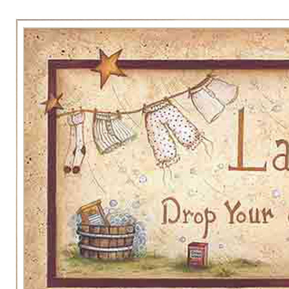 Drop Your Drawers Here White Framed Print Wall Art