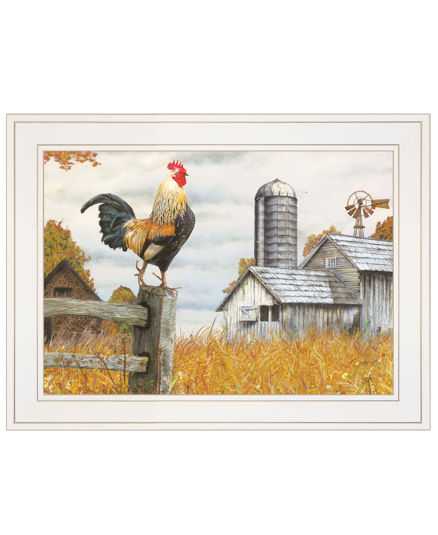 Down On The Farm Ii White Framed Print Wall Art