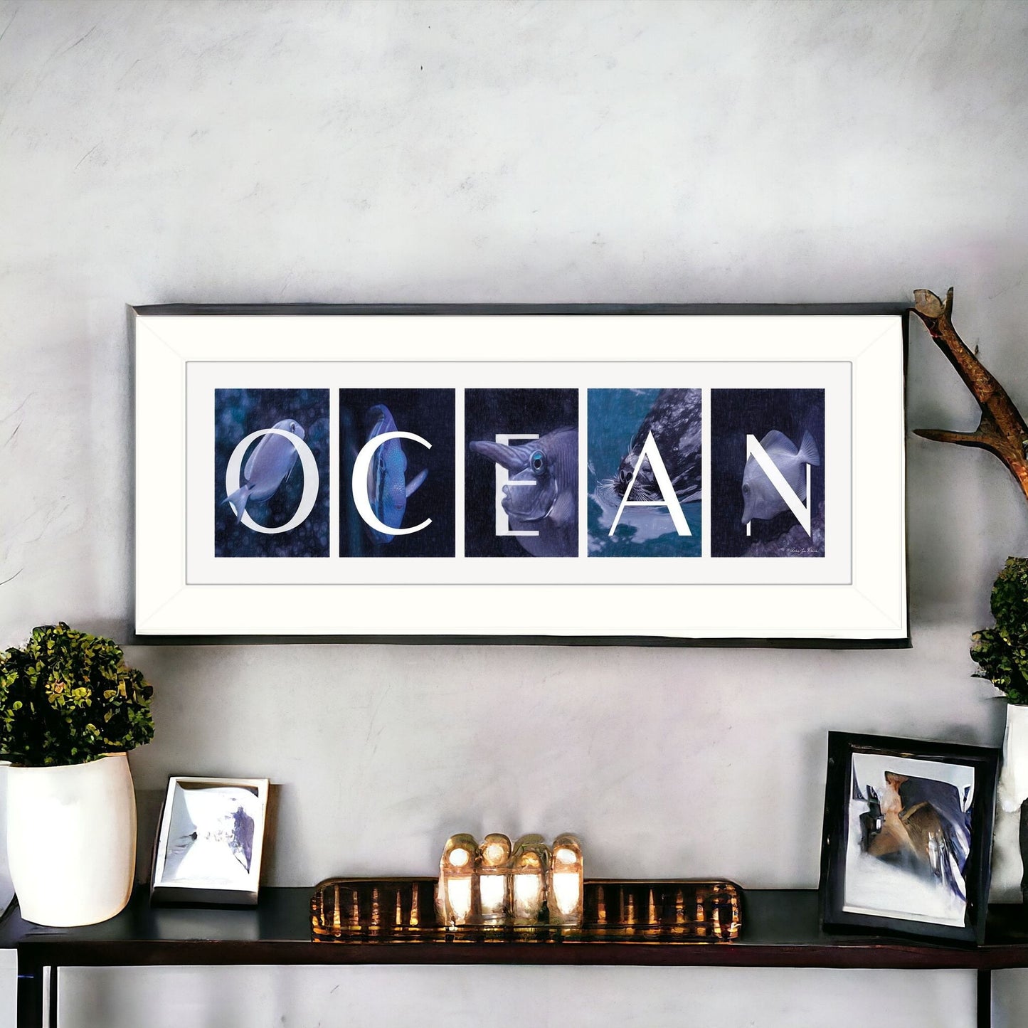 Ocean 1 White Framed Print Wall Art