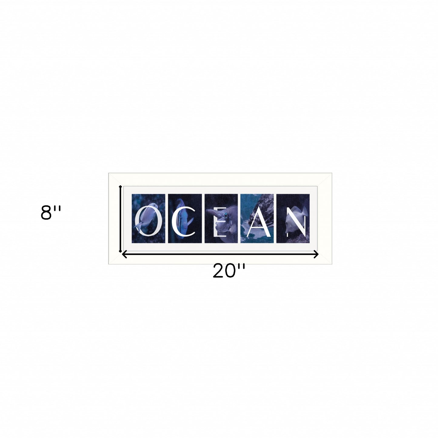 Ocean 1 White Framed Print Wall Art