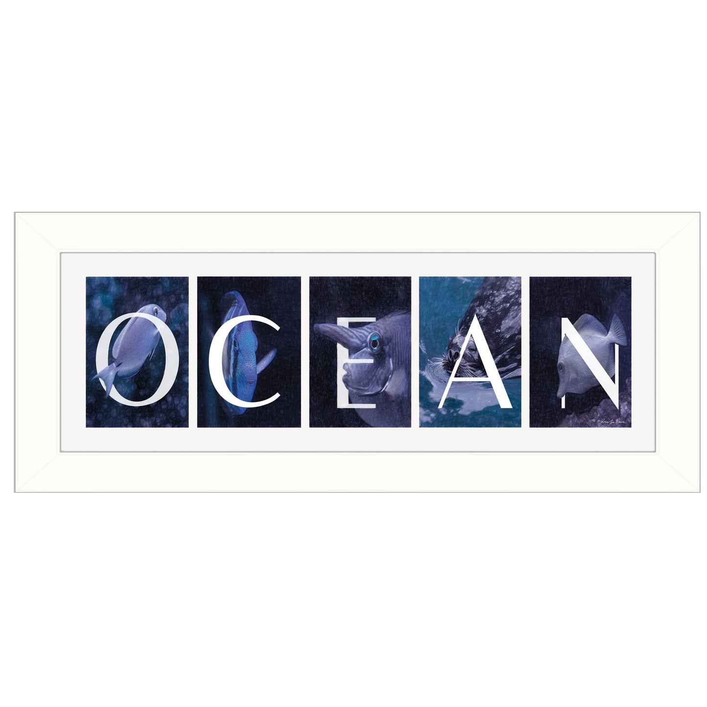 Ocean 1 White Framed Print Wall Art