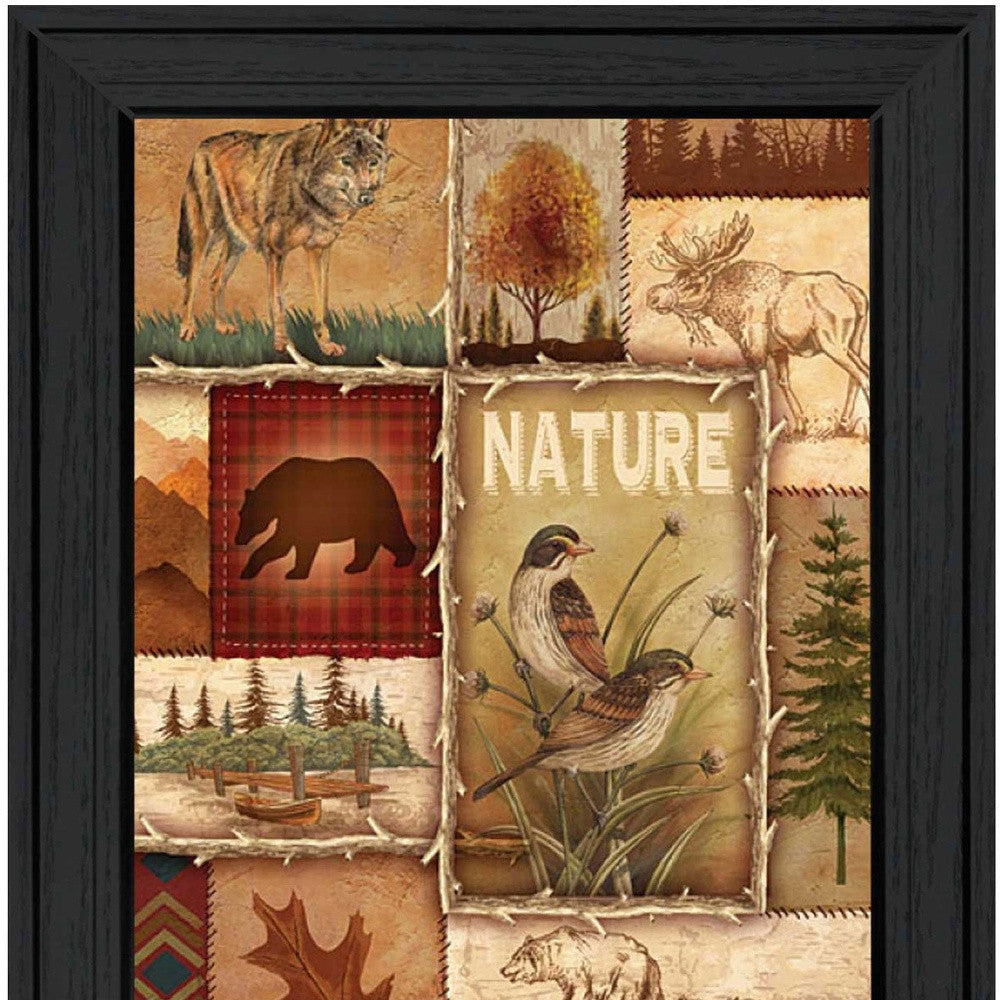 Lodge Collage II Black Framed Print Wall Art