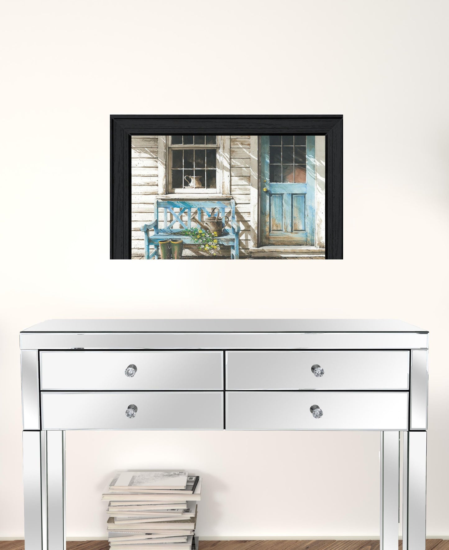 Cheerful Chores Black Framed Print Wall Art