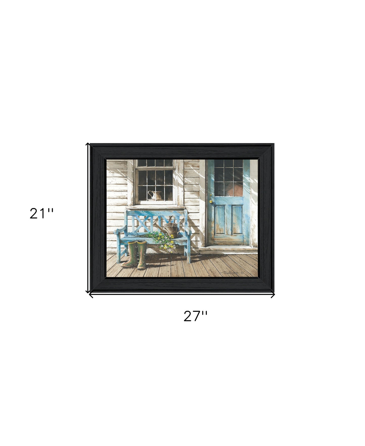 Cheerful Chores Black Framed Print Wall Art