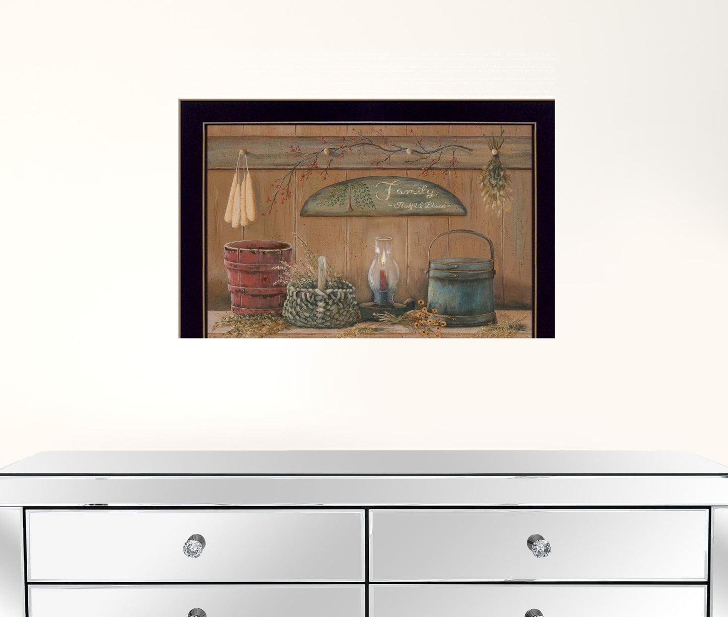 Treasures On The Shelf I 1 Black Framed Print Wall Art