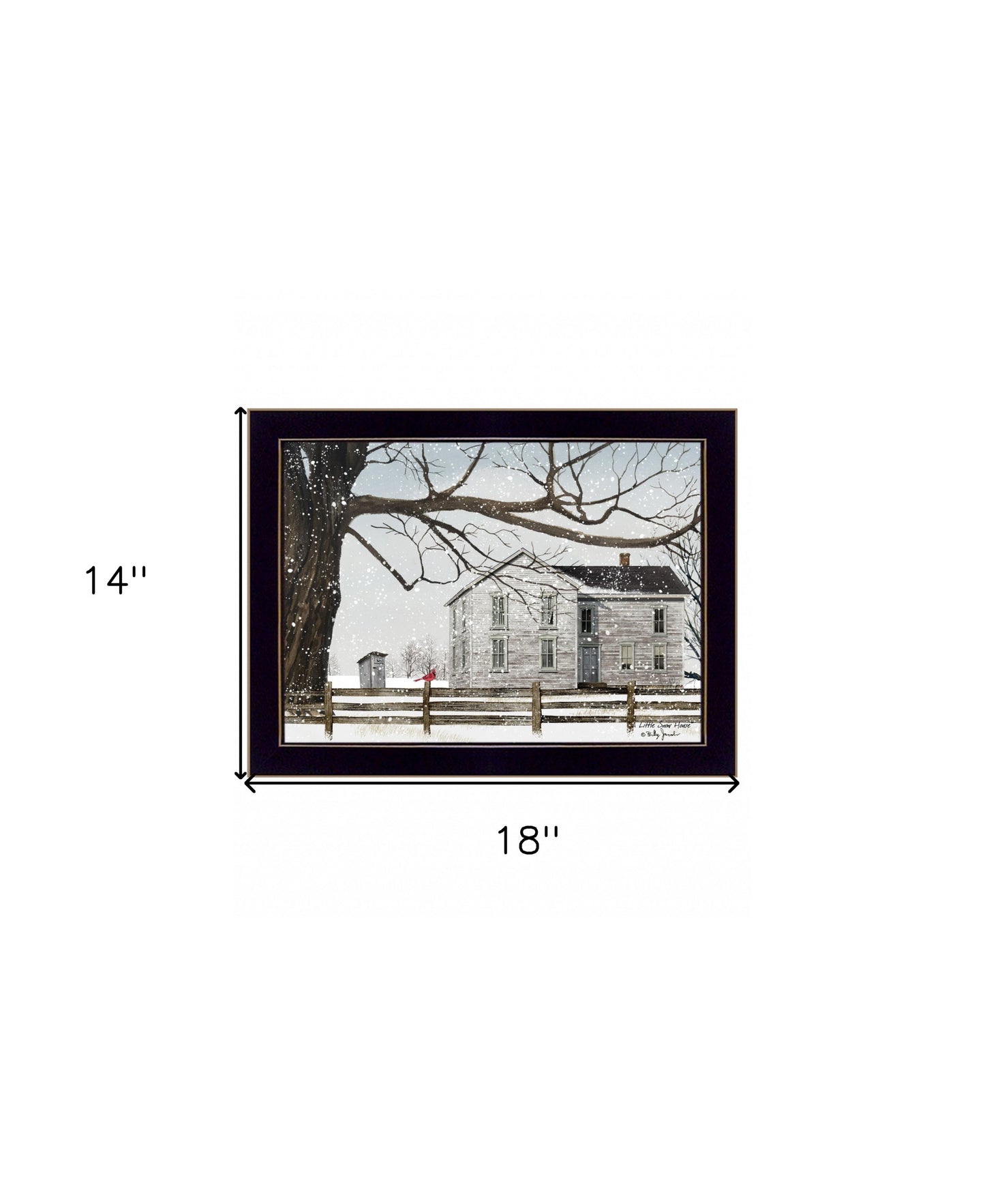 A Little Snow House 1 Black Framed Print Wall Art