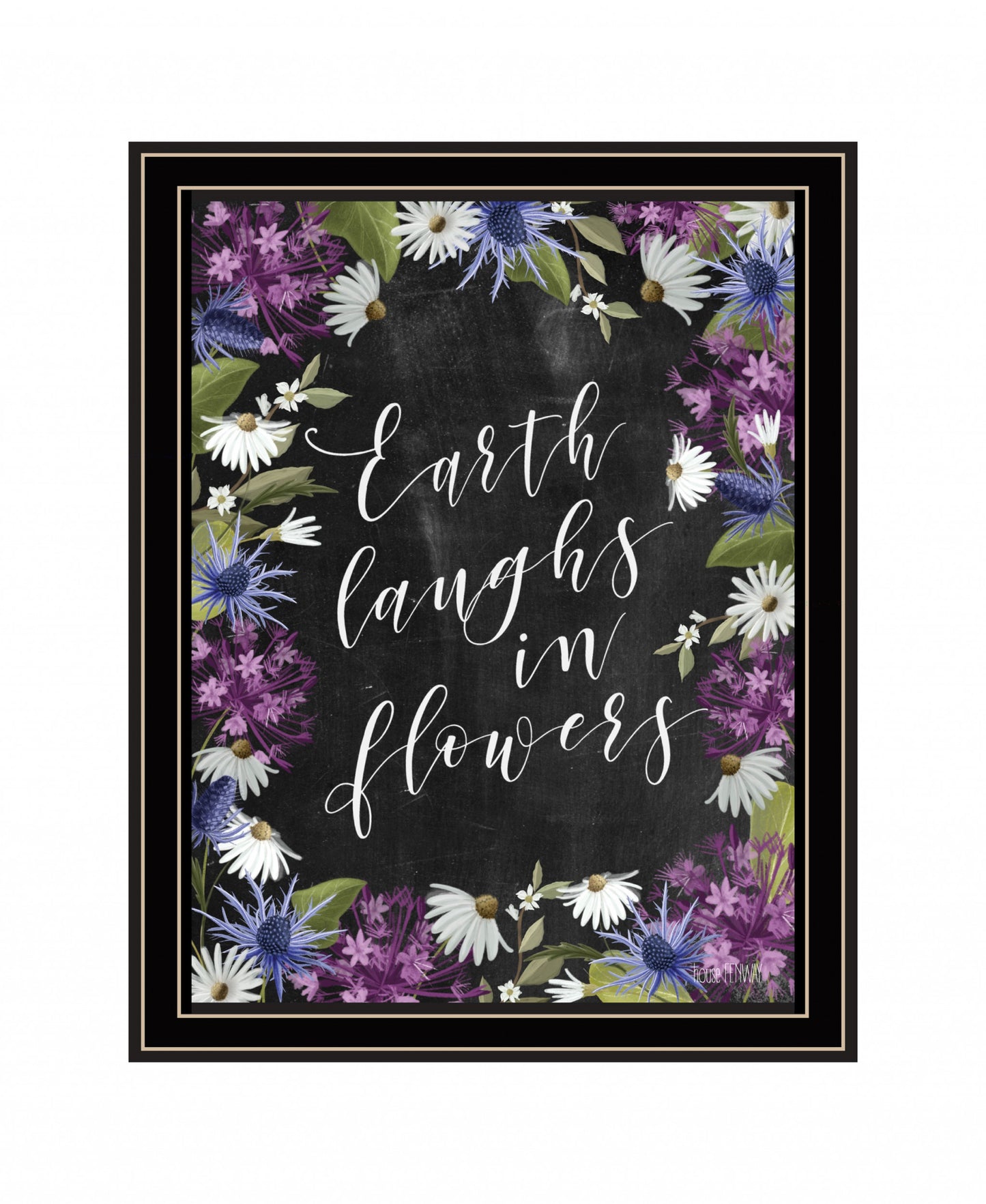 Earth Laughs In Flowers 1 Black Framed Print Wall Art