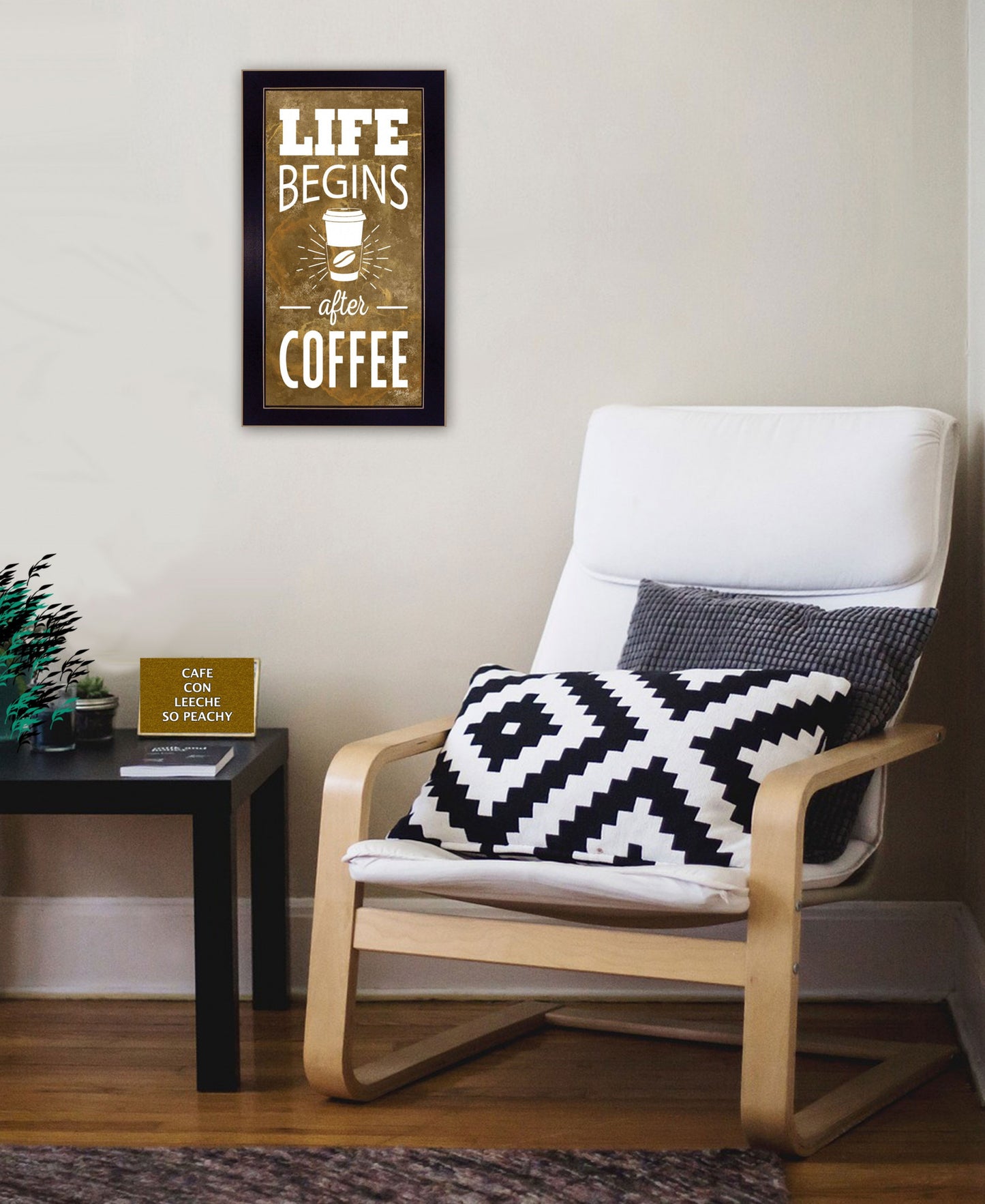 Life Begins After Coffee Black Framed Print Wall Art