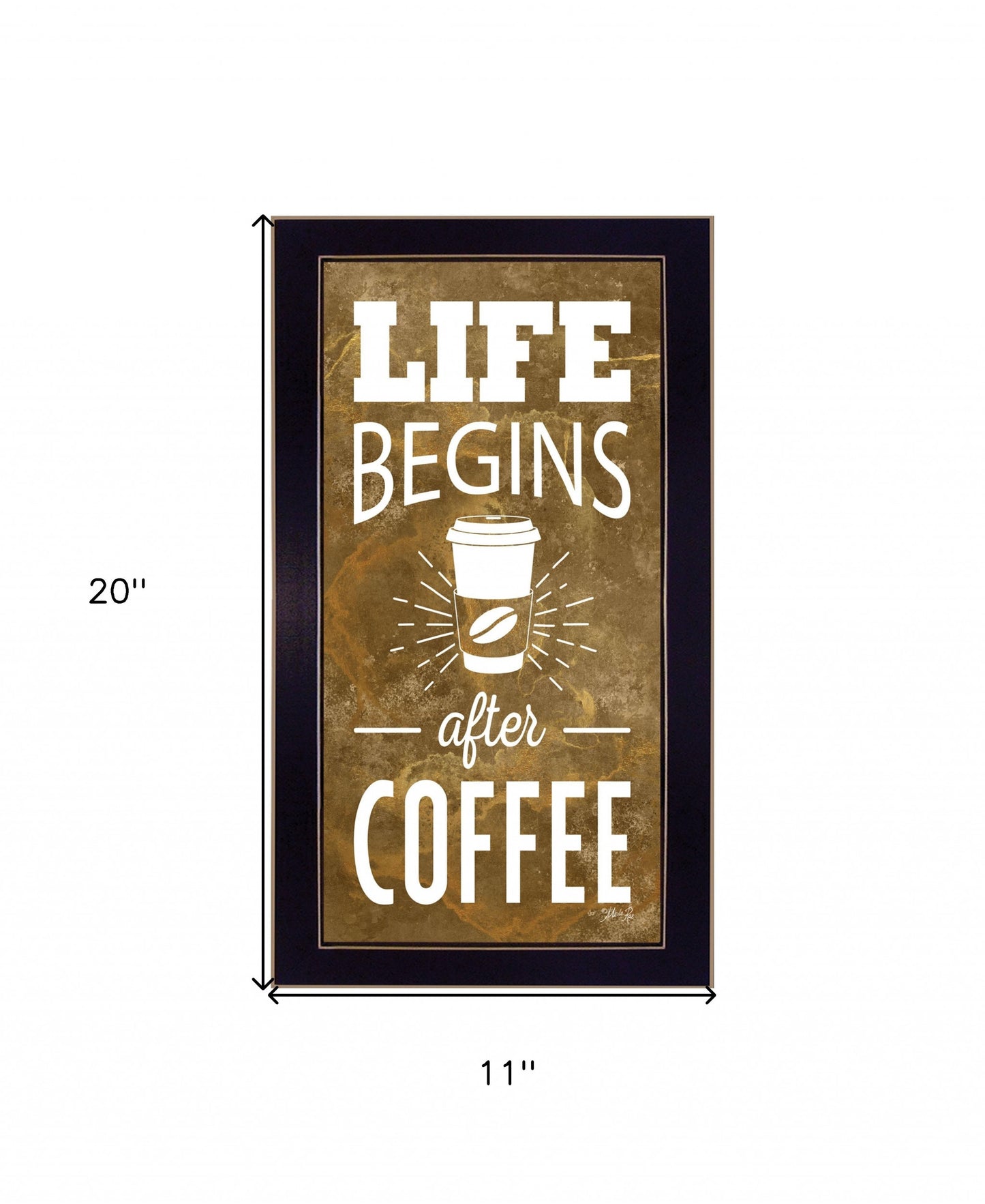 Life Begins After Coffee Black Framed Print Wall Art