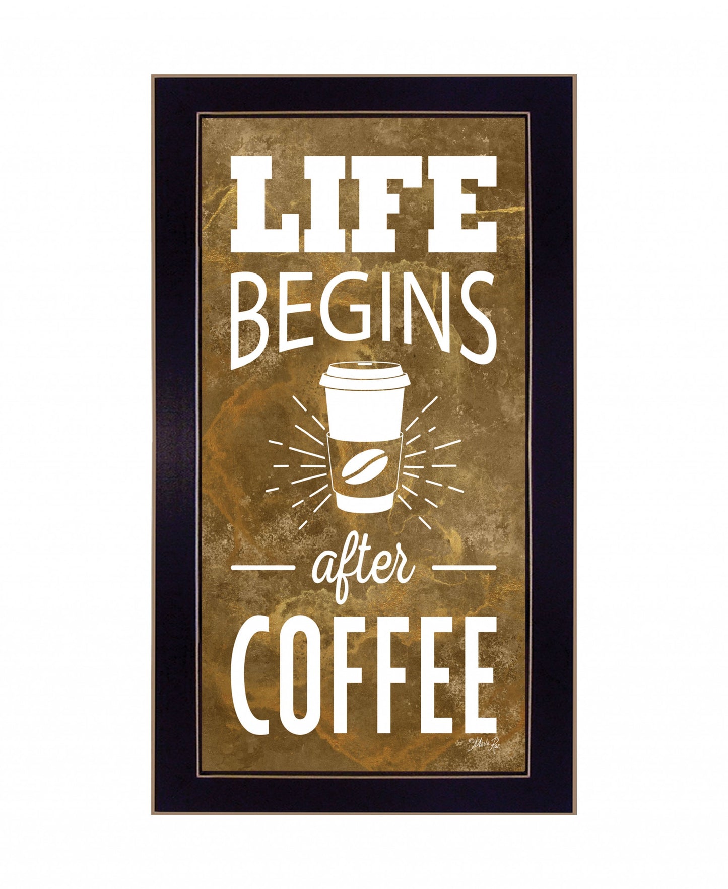 Life Begins After Coffee Black Framed Print Wall Art