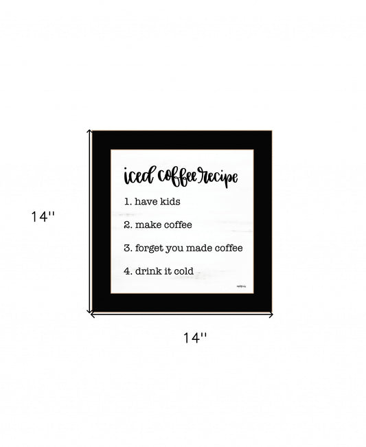 Iced Coffee Recipe Black Framed Print Wall Art