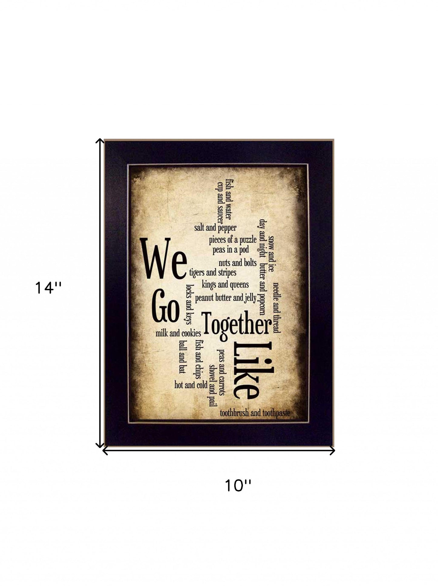 We Go Together I Black Framed Print Wall Art