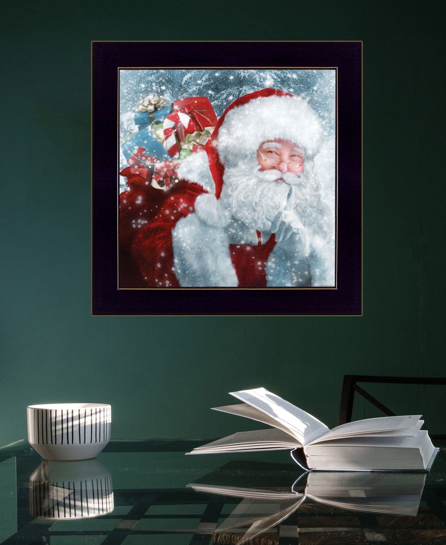 Santas Presents 1 Black Framed Print Wall Art